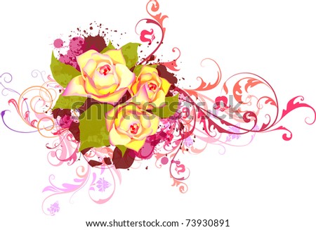 Grange vector flower composition