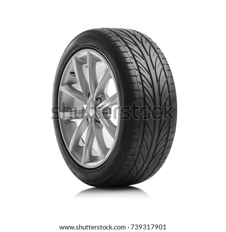 Car wheels isolated on a white background. Royalty-Free Stock Photo #739317901