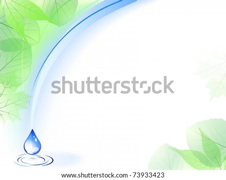 Vector of environmental card with water drop