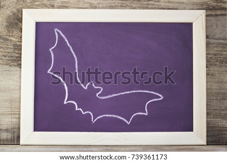 blackboard. the figure on the blackboard for Halloween