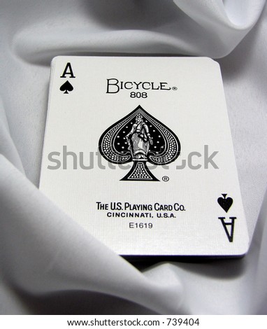 Black Ace Playing Card in White Sheet