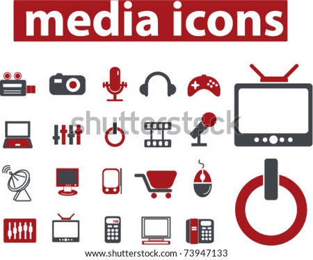 media icons, vector