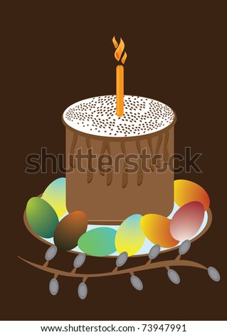 Background with easter eggs . Illustration