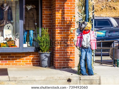 Halloween Scarecrow Used As Street Decoration
