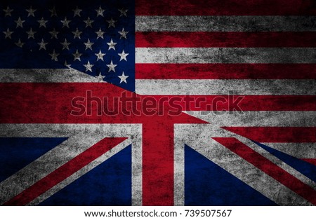 Country relations. Flags on textured background