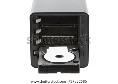 NAS, Hard Drive Enclosure, HDD. Isolated on white background