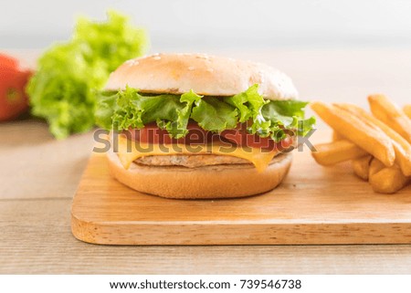 cheese with pork burger - unhealthy food style