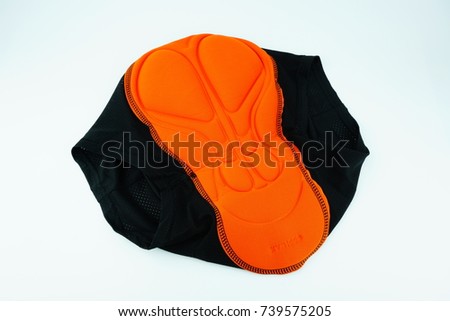 Bike shorts with a chamois pad, isolated on white. Royalty-Free Stock Photo #739575205