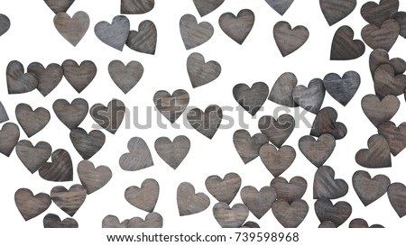 background hearts wooden isolate