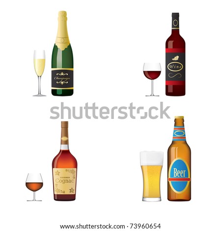 illustration of the icons of the alcohol