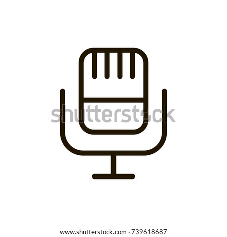 Microphone icon flat icon. Single high quality outline symbol of music for web design or mobile app. Thin line signs of audio for design logo, visit card, etc. Outline logo of speaker 