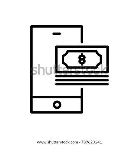 Modern mobile money line icon. Premium pictogram isolated on a white background. Vector illustration. Stroke high quality symbol. Mobile money icon in modern line style.