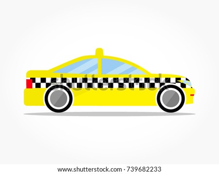 flat yellow car icon cartoon vector