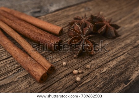 Spices: anise, cinnamon