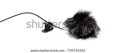 fur for microphone isolated on white background.