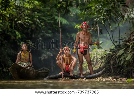 Fishing of Mentawai.The Indigenous inhabitants ethnic of the islands in Muara Siberut are also known as the Mentawai people. West Sumatra, Siberut island, Indonesia.