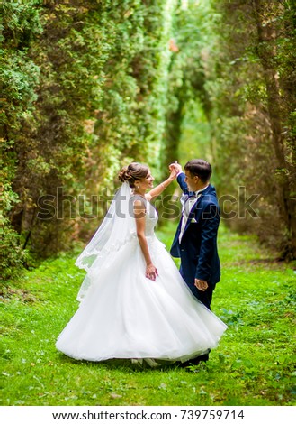 A wonderful couple walking in the woods