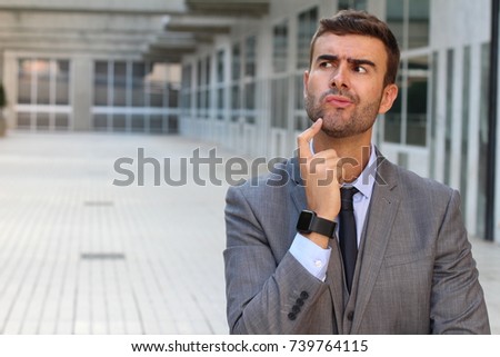 Businessman taking an important decision