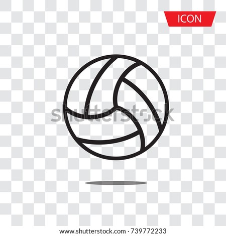Volleyball Icon vector, outline volleyball Icon vector on transparent background.