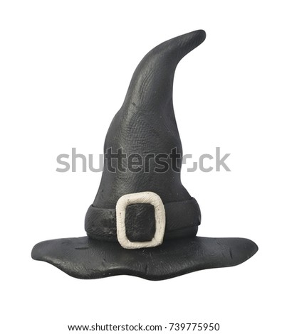 Plasticine black witch hat