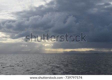 Dark sky and sea from Green Island, Australia