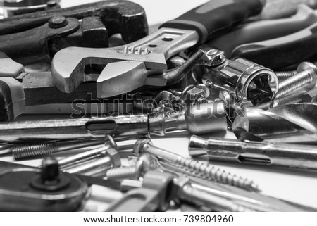 Men's working metal tools of silver color