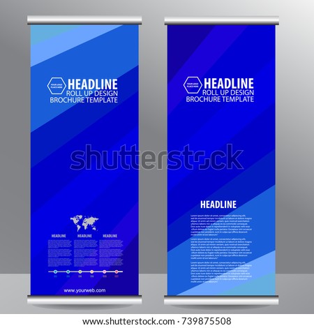 roll up business brochure flyer banner design vertical template vector, cover presentation abstract geometric background, modern publication x-banner and flag-banner,carpet design Royalty-Free Stock Photo #739875508