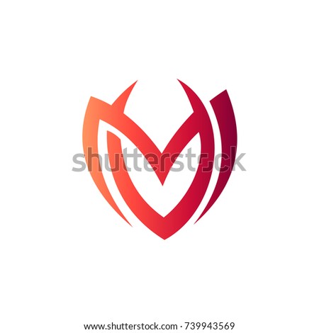 Letter V And Letter M Initial Logo