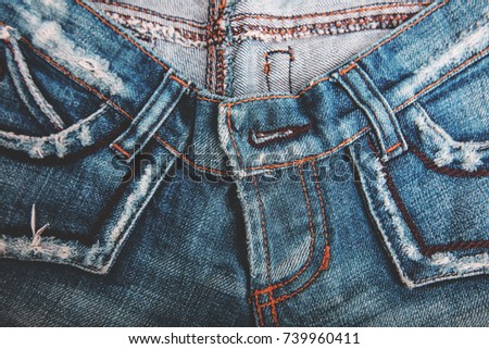 Denim Jeans Background With Seam of Jeans Fashion Design. Stitched Texture Denim Jeans Background of Fashion Jean Design