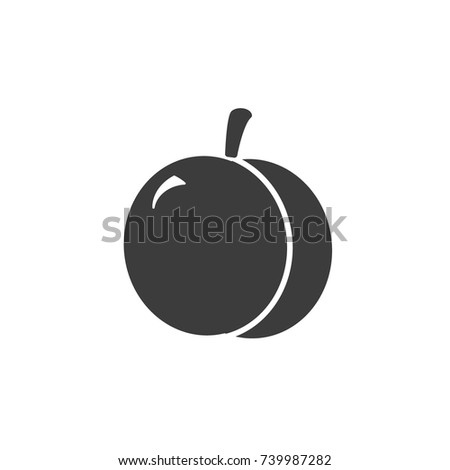 Monochrome apricot icon on white background