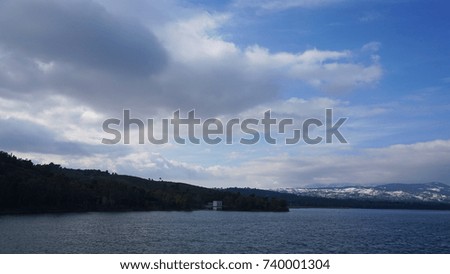 Photo from beautiful Dam and Lake Marathon on a winter morning, Attica, Greece  