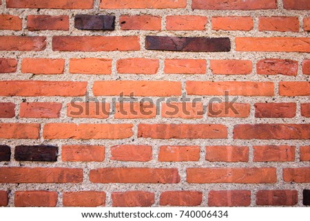 Background of red brick wall pattern texture. 