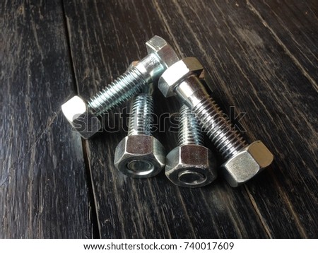 metal bolts and nuts background