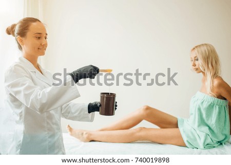 hot wax in white bowl for Hair removal Royalty-Free Stock Photo #740019898
