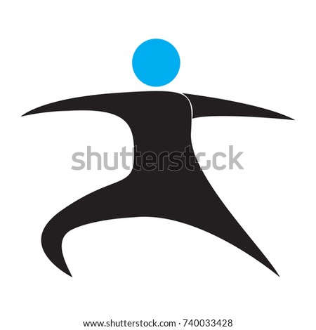 Abstract fitness icon isolated on white background, Vector illustration