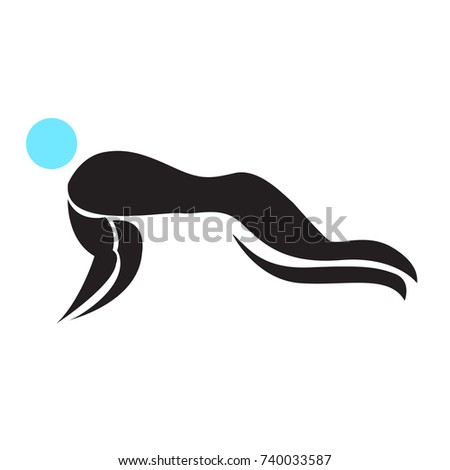Abstract fitness icon isolated on white background, Vector illustration