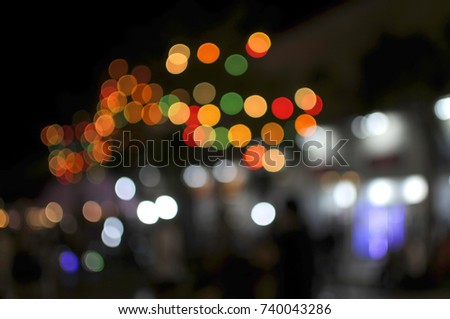 colorful bokeh on midnight market