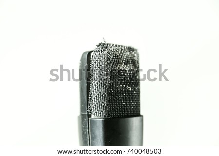 Microphone For Recording in Studio White Black-ground