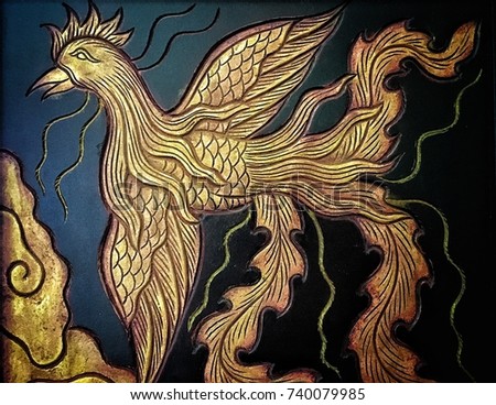 Golden swan : Chinese Pattern Background