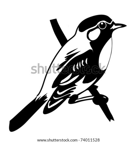 vector silhouette of the bird on white background