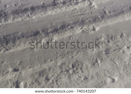 white snow background with ski tracks