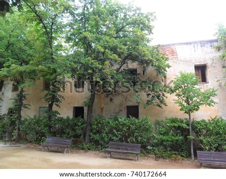 the old building hiding behind greenery