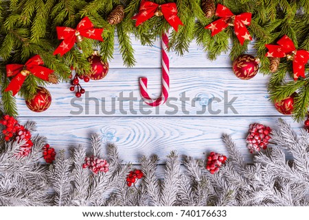 Christmas composition. Christmas, winter, new year concept. Top view