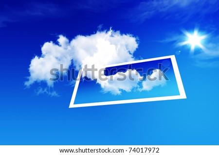 Clouds rising up from a picture