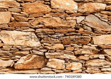 A close-up view of an old stone wall. Desktop background