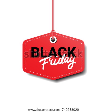 Black Friday Tag Isolated Big Sale Logo Design Flat Vector Illustration Royalty-Free Stock Photo #740258020