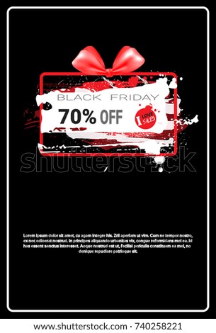 Black Friday Sale Banner With Copy Space Grunge Background Design Shopping Discount Poster Vector Illustration