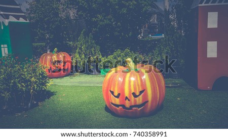 Halloween pumpkin lantern. Trick or treat.Scary Halloween pumpkins Decoration, Halloween pumpkins smile and scrary eyes for party night
