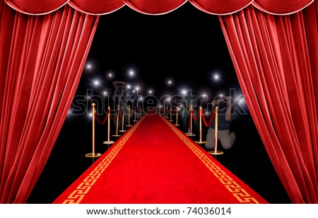 Presentation with red carpet and photographer
