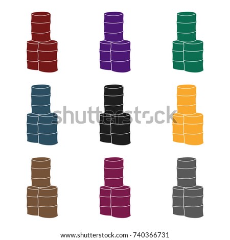 Barricade from barrels icon in black style isolated on white background. Paintball symbol stock vector illustration.